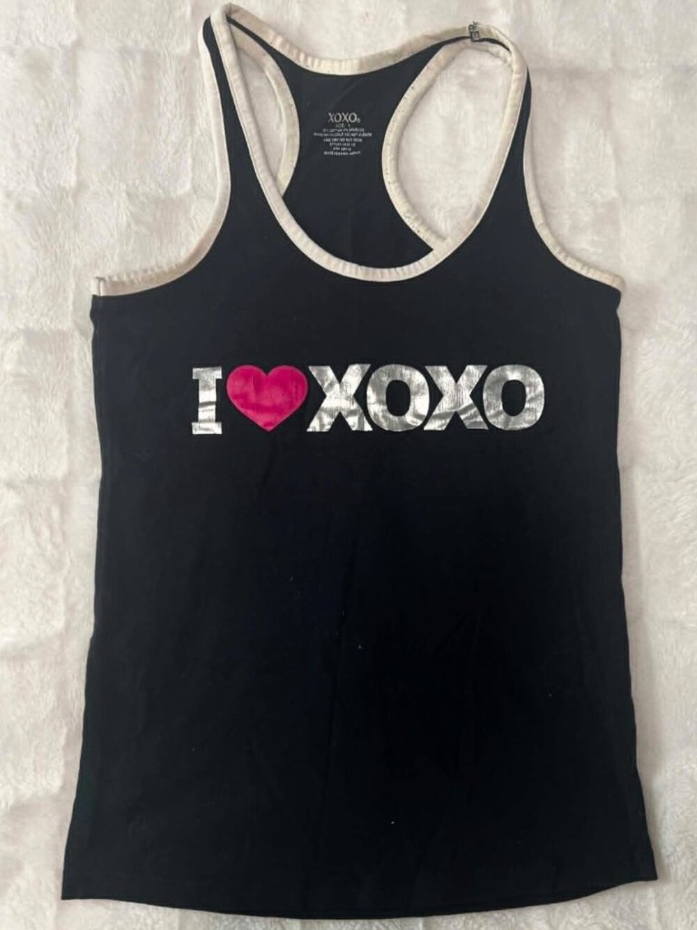 Vintage Y2K graphic racer back tank, size small